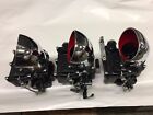 VINTAGE SPEED ROCHESTER 2G  3 x 2  CARB  SET IN GLOSS BLACK  TRI POWER HOT ROD