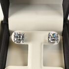 4Ct Cushion Diamond Studs Earrings Fancy White Man Made 14k Solid Gold W, Y or R