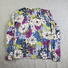 Old Navy Cardigan Womens XS Multicolor Maternity Floral Ruffle Button Up Sweater