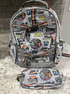 Pottery Barn Kids Star Wars gray Backpack And Pencil Pouch