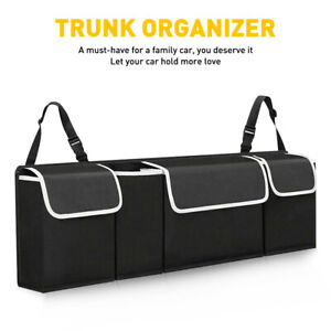 Back Seat Organizer Interior Accessories Car Trunk Storage Bag Oxford w/ 4Pocket