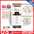New Listing8FT Closet System Walk In Closet Organizer with 3 Drawers, Built-In Garment Rack