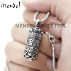 MENDEL Tibetan Buddhist Urn Amulet Pendant Necklace For Ashes Stainless Steel