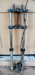 78 79 80 Honda CR 250R front forks & triple clamps axle front brake plate& cable