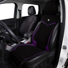 Universal 1 Front Car Seat Cushion Protectors Faux Leather Black Purple Crown