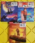 Lot of 3 - 4K Ultra HD, Blu-Ray - Ralph, Aladdin, Lion King - Disney series