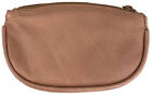 Tan Leather Full Size Tobacco Pouch with Zipper Holds 2 oz Pipe Tobacco - 9301