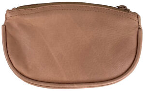 Tan Leather Full Size Tobacco Pouch with Zipper Holds 2 oz Pipe Tobacco - 9301