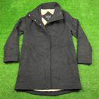 Women's Black Pendleton Wool Coat Jacket Striped Satin Hudson Bay Lining Small