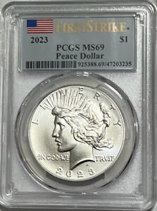 2023 P Peace Silver Dollar $1 MS69 PCGS First Strike FS -Ready to Ship!