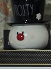 Rae Dunn FROSTY HEAD Canister Large Black White Snowman Winter.