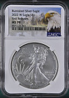 2022 W Silver American Eagle S$1 Burnished NGC MS70 First Releases #1843