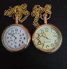 Lot of 2 Watch elgin vintage pocket Collectible Antique Brass Pocket Watch GIFT
