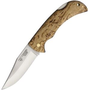 Cudeman Lock Folding Knife Bohler N690 Steel Blade Curly Birch - 326-D