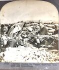 ANTIQUE WW1 FRENCH TROOPS IN TRENCHES & WEAPONS KEYSTONE STEREOSCOPIC 3-D VIEW
