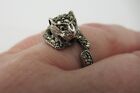Elegant 925 Sterling Silver  Marcasite Panther Big Cat Ring Size 8 Unique