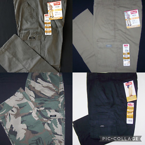 Men's Wrangler Flex Cargo Pants Relaxed Fit w/ Tech Pocket CHOOSE COLOR & SIZE