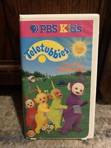 Teletubbies Dance With The Teletubbies VHS Tape PBS Clam Shell