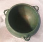 Vtg Antique Hampshire Weller? Clay Pottery Green Matte Finish Hanging Planter