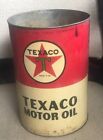 Vintage 5 Qt Texaco Motor Oil Tin Can Gas Station Red Star....Nice..