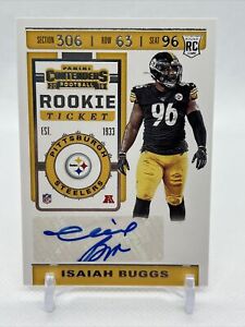 New Listing2019 Panini Contenders Isaiah Buggs Rookie RC Auto Steelers Chiefs #232