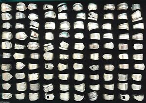 SPOON RINGS * Lot of 15 Rings * Wholesale Vintage Silver-plate Spoon Rings