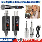 Wireless Microphone System XLR Transmitter Receiver Rechargeable Adapter 2.4GHZ