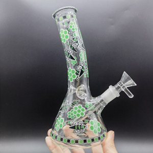 8inch Glass Water Pipe Bees & Honeycomb Bubbler Smoking Pipes Bong Hookah Green