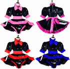 French Maid Sissy Lockable PVC Dress Cosplay Costume Tailor-made