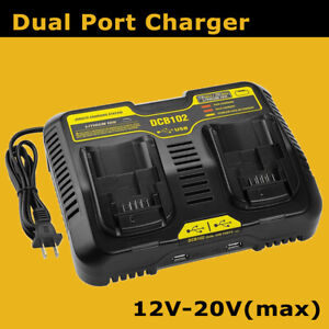 For DEWALT DCB102 XR 2-Port Multi Fast Battery Charger 12V/20V Lithium DCB200 US
