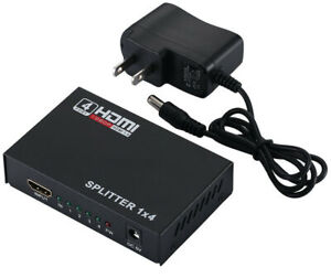 HDMI Splitter 1 In 4 Out 1080P 4-Port Repeater Splitter Amplifier Video Splitter