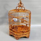 New ListingVintage Bent Bamboo Bird Cage Hand Carved Dragons 17