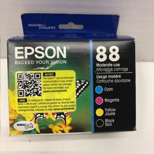 Epson 88 K/C/M/Y Ink Cartridges T088120BCS 4 Pack Genuine - WEIGHS FULL!