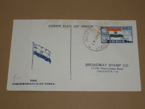 1947 INDIA Stamps JAI HIND INDEPENDENCE ILLUSTRATED FDC to CALCUTTA