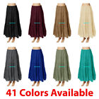 100% Cotton 6 Yard 5 Tiered Maxi Gypsy Skirt Summer Long Mopping High Waisted
