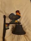 Vintage Cast Iron Rooster Chicken Wall Mount Dinner Bell
