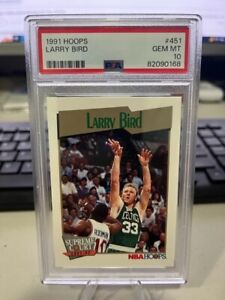 1991 Hoops Larry Bird #451 Celtics HOF PSA 10 GEM MINT - (G914)