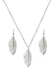 Montana Silversmiths Women's Downy Feather Necklace And Earrings Jewelry Set