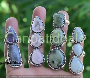 Sale ! Amethyst & Mixed Gemstone Ring Wholesale Lot 925 Silver Plated Rings Lot