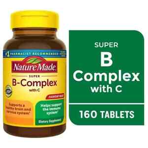 Nature Made Super B Complex with Vitamin C and Folic Acid Tablets, Dietary Suppl