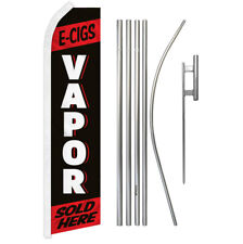 E-Cig Vapor Advertising Swooper Feather Flutter Flag & Pole Kit Smoke Shop RED