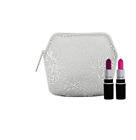 MAC Qty/Set 3 | Mini Lipsticks Retro Matte/Satin Purple Pink + Bag Travel Gift