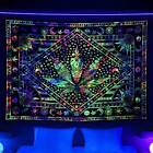 Weed Hippie Trippy Wall Art Blacklight Poster UV Reactive Tapestry Wall Hanging