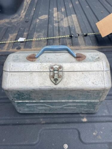 New ListingVintage Metal Tackle Box Full of Miscellaneous Tackle & Reels