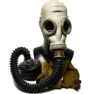 Soviet russian Gas mask GP-5 with hose grey rubber NATO Filter CF F3 NBC 40mm