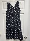 Global Mamas Black Cotton Polka Dot Chest Day Dress Unlined XL Made in Ghana
