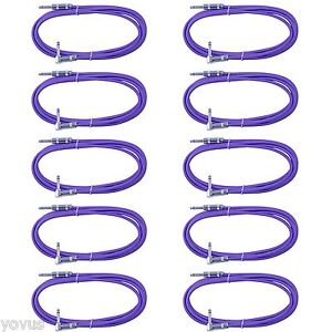 10PACK 6ft foot PURPLE MONO SHIELDED 1/4 mono guitar patch instrument cable cord