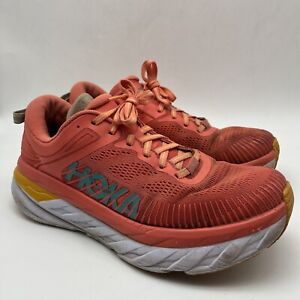 Hoka One One Womens Bondi 7 1110519 CCSD Orange Running Shoes Sneakers Size 10