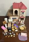 Calico Critters Red Roof Country Home - Dollhouse With Figurines And Extras!!!