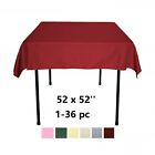 Square Polyester Tablecloth 52x52'' Wedding Banquet Polyester Table Cover 1-36pc